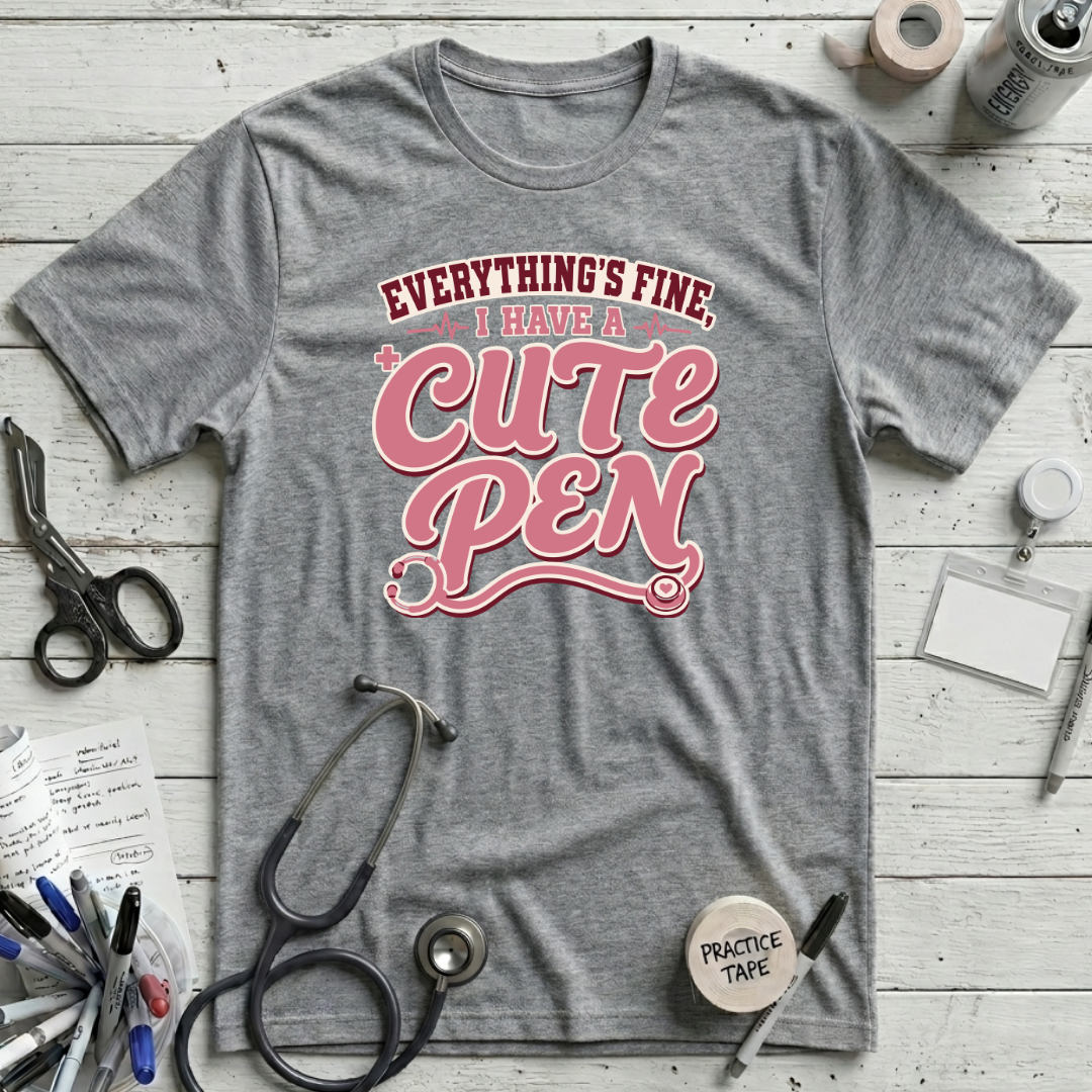 Cute Pen T-Shirt - Athletic Heather