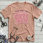 Cute Pen T-Shirt - Heather Prism Peach