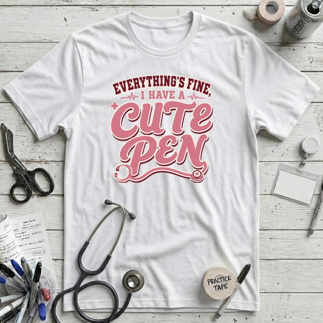 Cute Pen T-Shirt - White