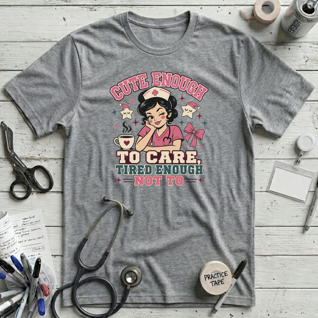 Cute and Tired T-Shirt - Athletic Heather