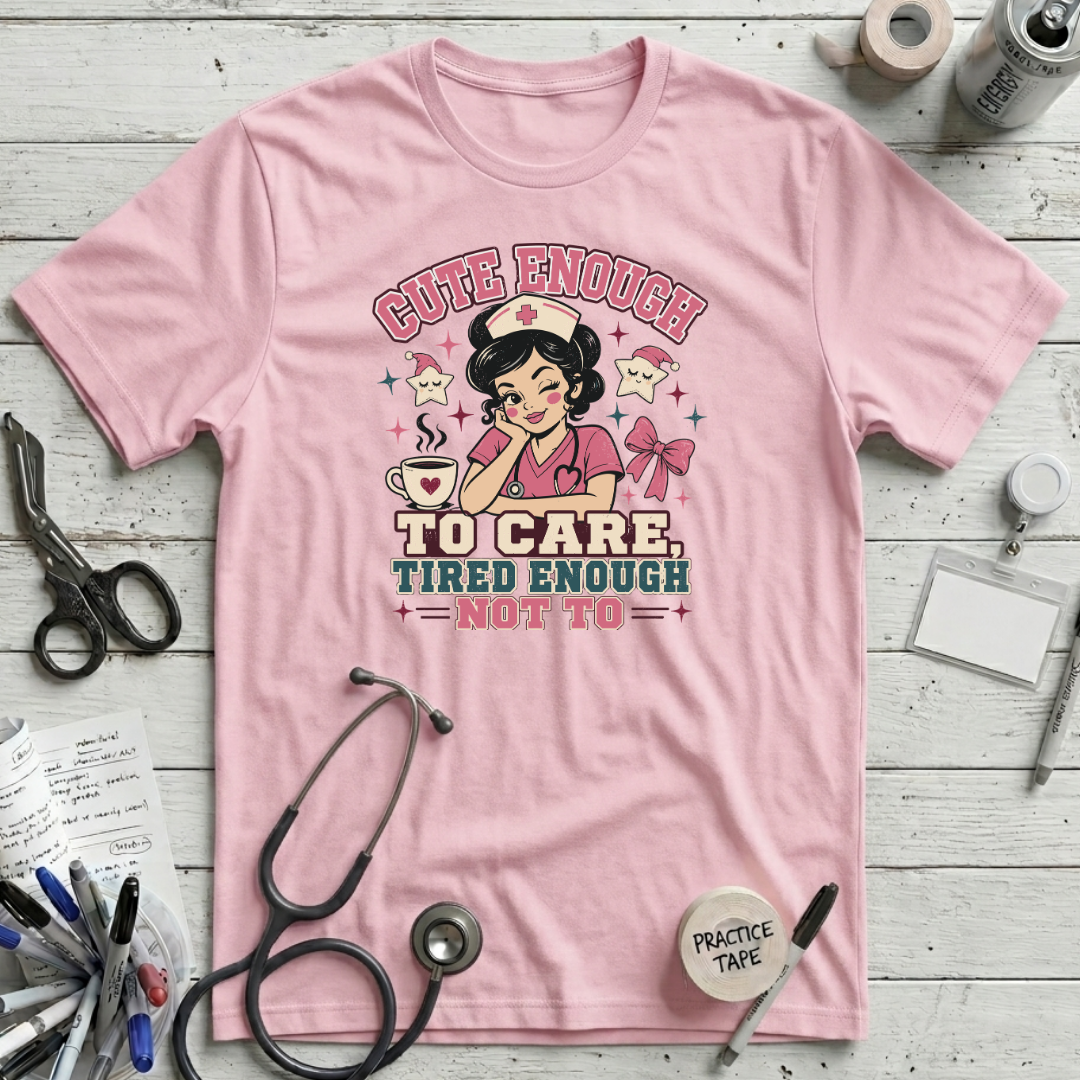 Cute and Tired T-Shirt - Pink