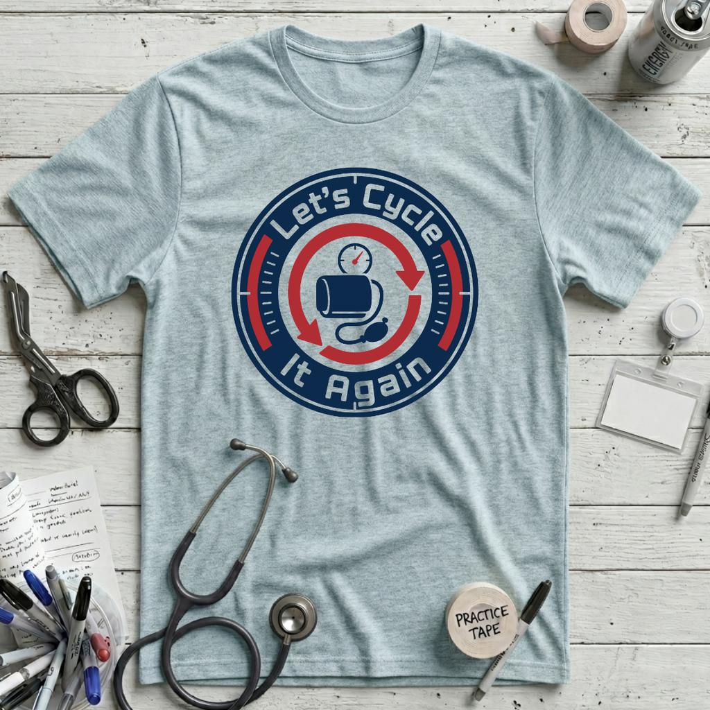 Cycle It Again T-Shirt - Heather Prism Ice Blue