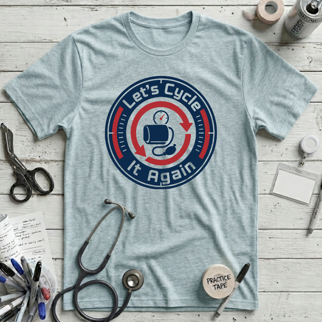 Cycle It Again T-Shirt - Heather Prism Ice Blue