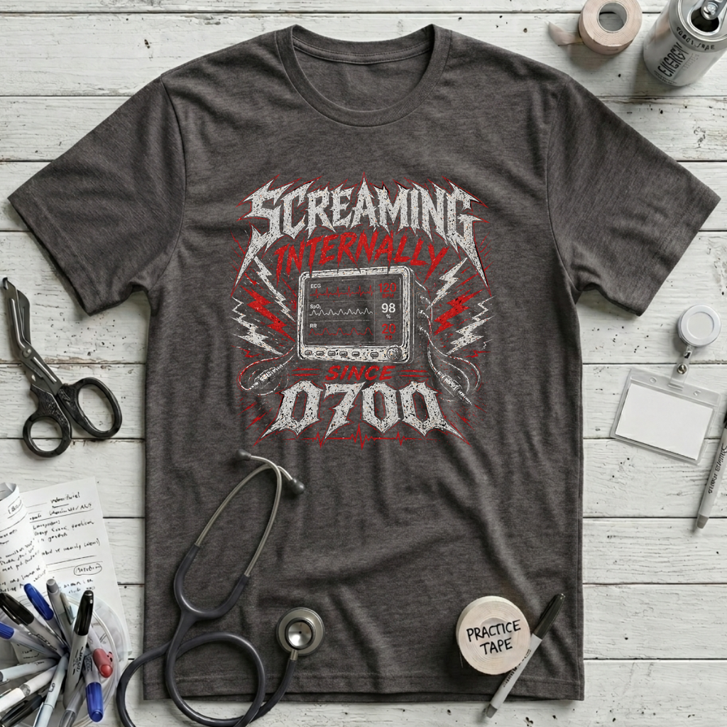 Screaming Internally T-Shirt - Dark Grey Heather