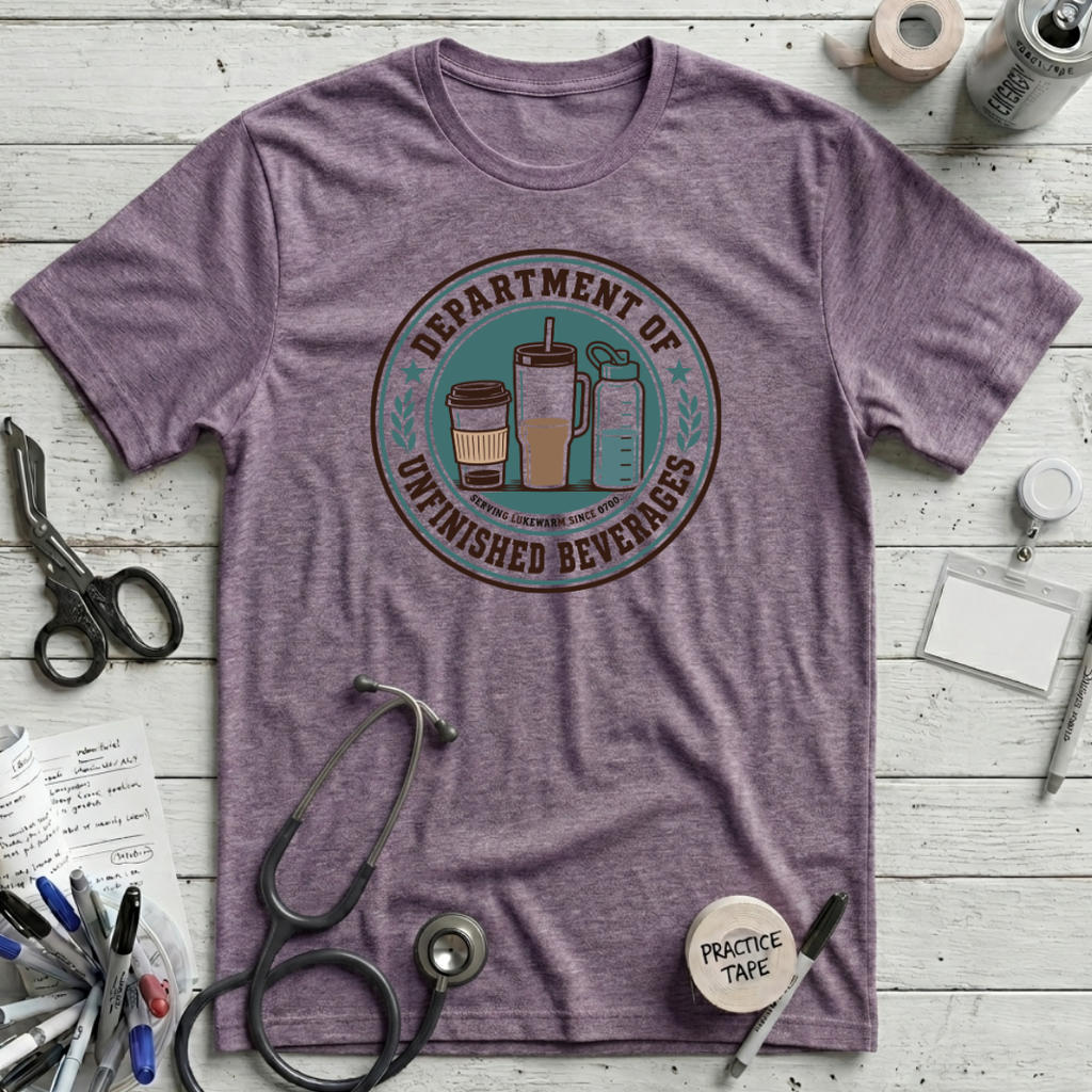 Department of Unfinished Beverages T-Shirt - Heather Purple