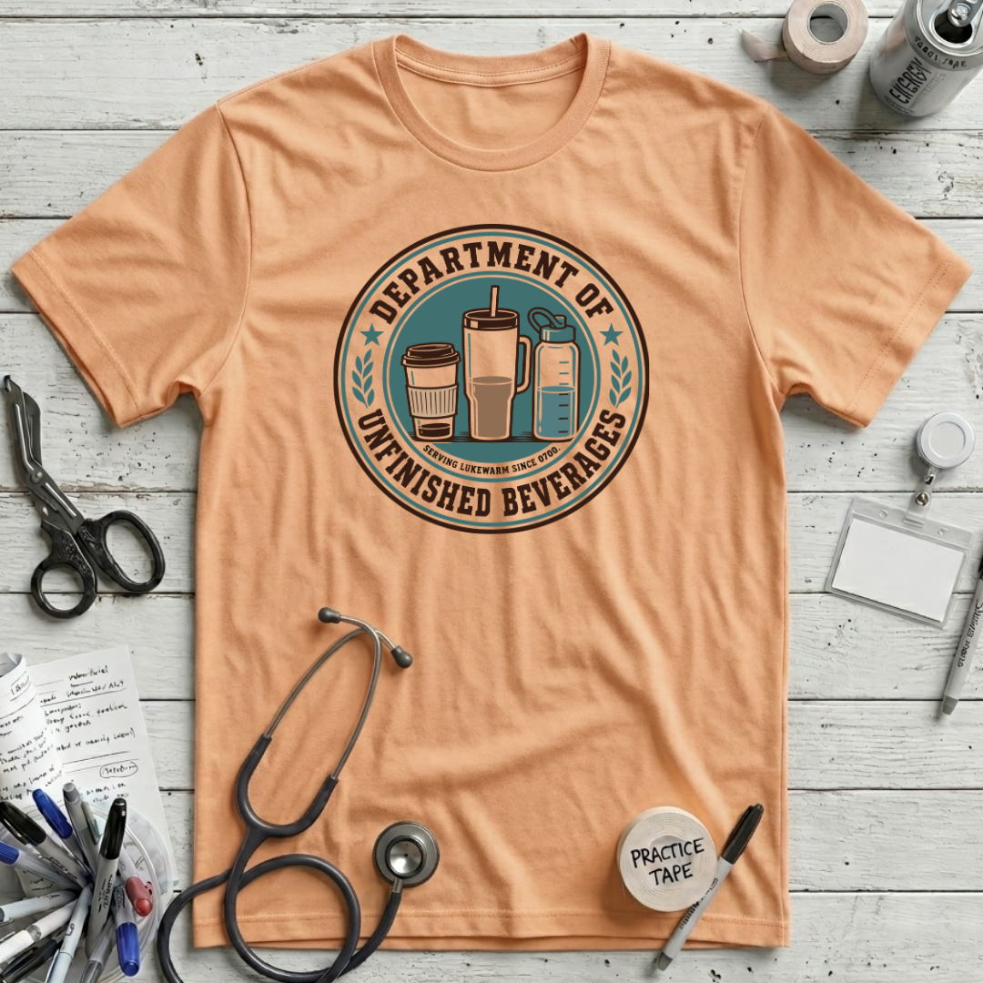 Department of Unfinished Beverages T-Shirt - Peach