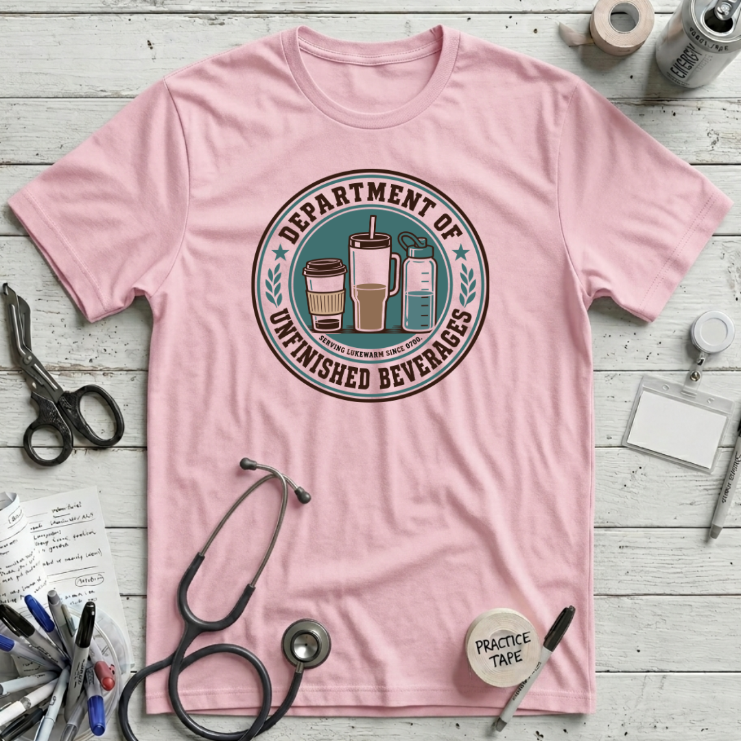 Department of Unfinished Beverages T-Shirt - Pink