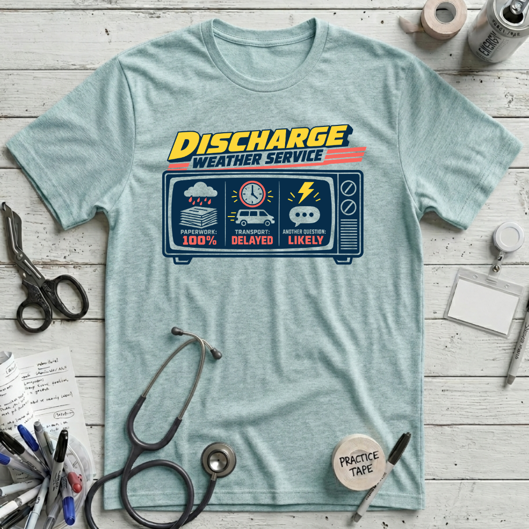Discharge Forecast T-Shirt - Heather Ice Blue