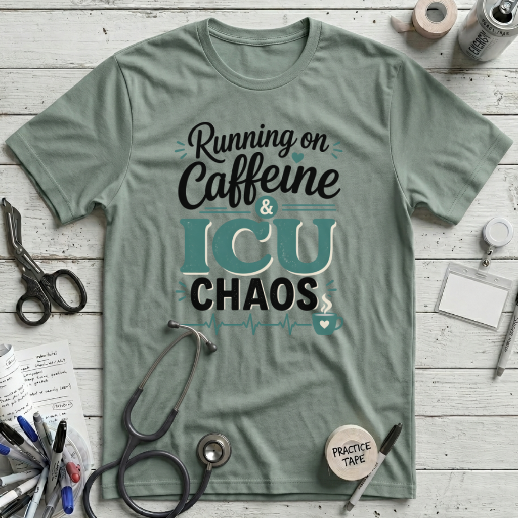 Running on Caffeine & ICU Chaos T-Shirt