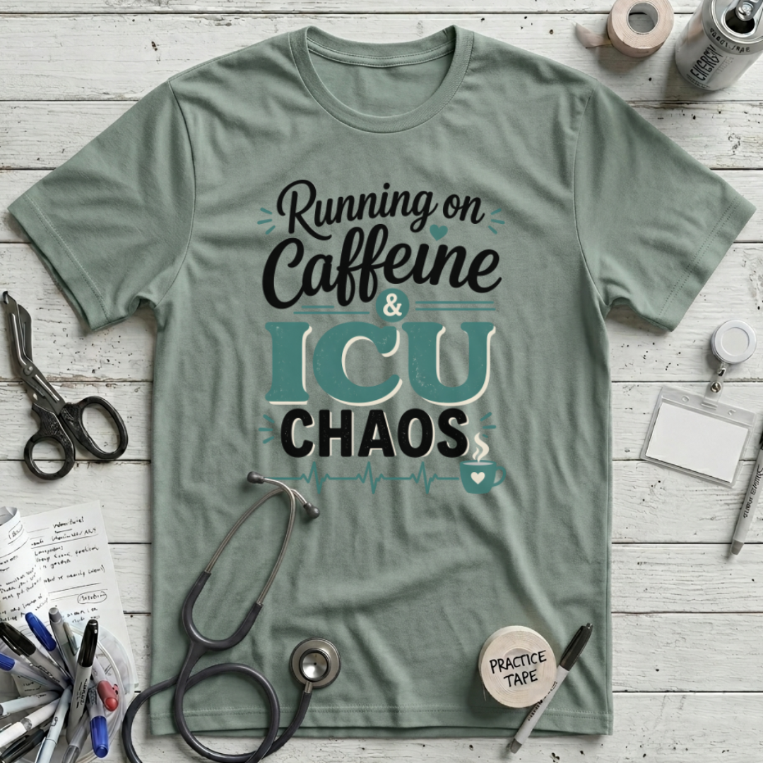Running on Caffeine & ICU Chaos T-Shirt