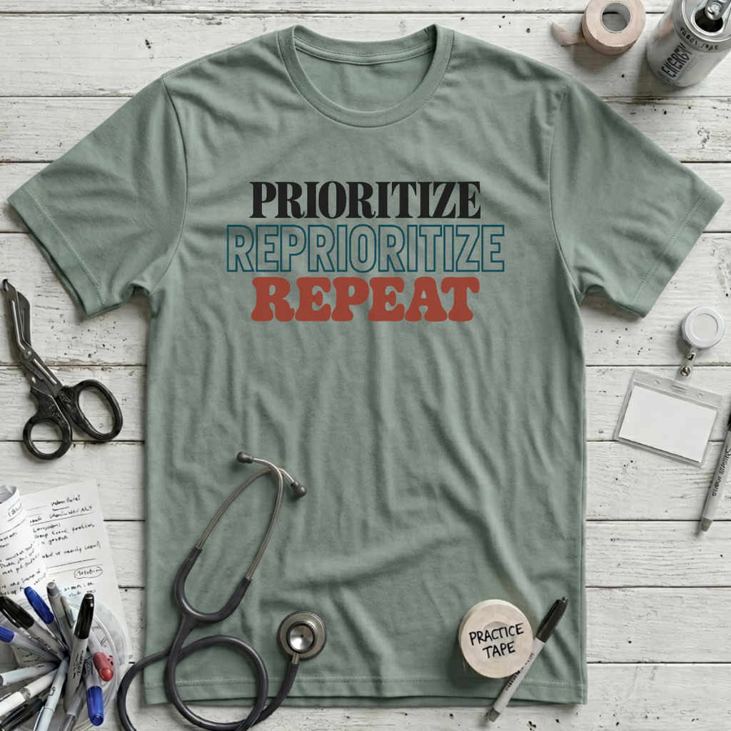 Prioritize Reprioritize Repeat T-Shirt