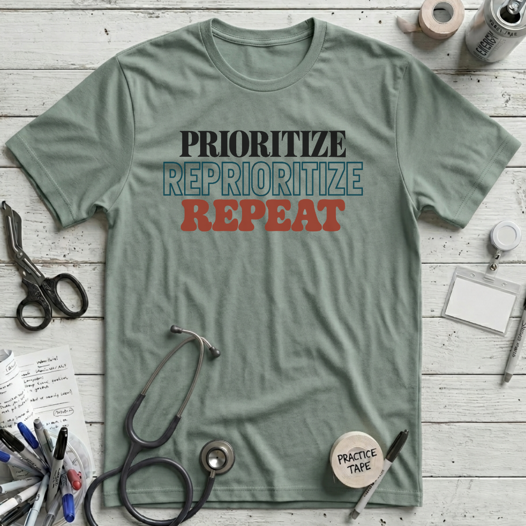 Prioritize Reprioritize Repeat T-Shirt