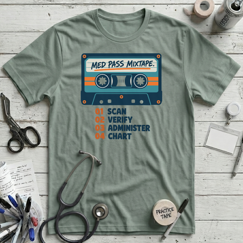 Med Pass Mixtape T-Shirt - Dusty Blue