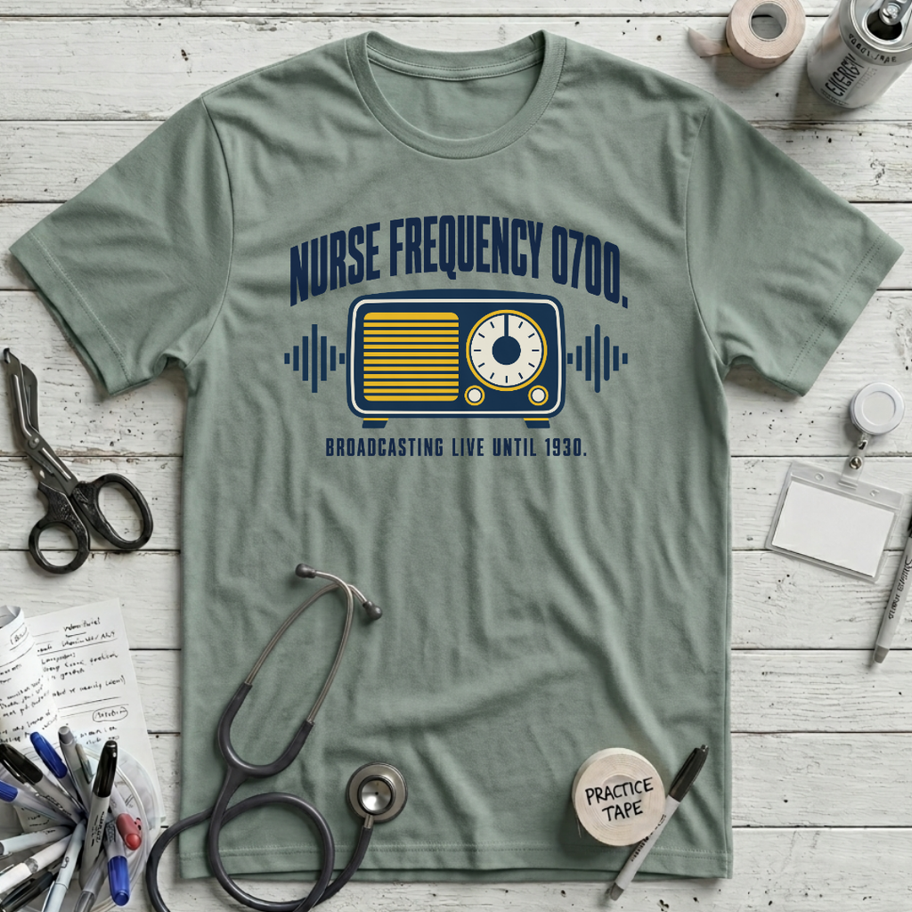Nurse Frequency T-Shirt - Dusty Blue