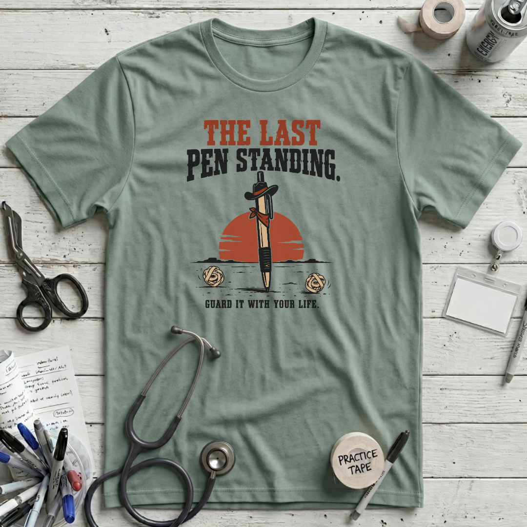 Last Pen Standing T-Shirt - Dusty Blue