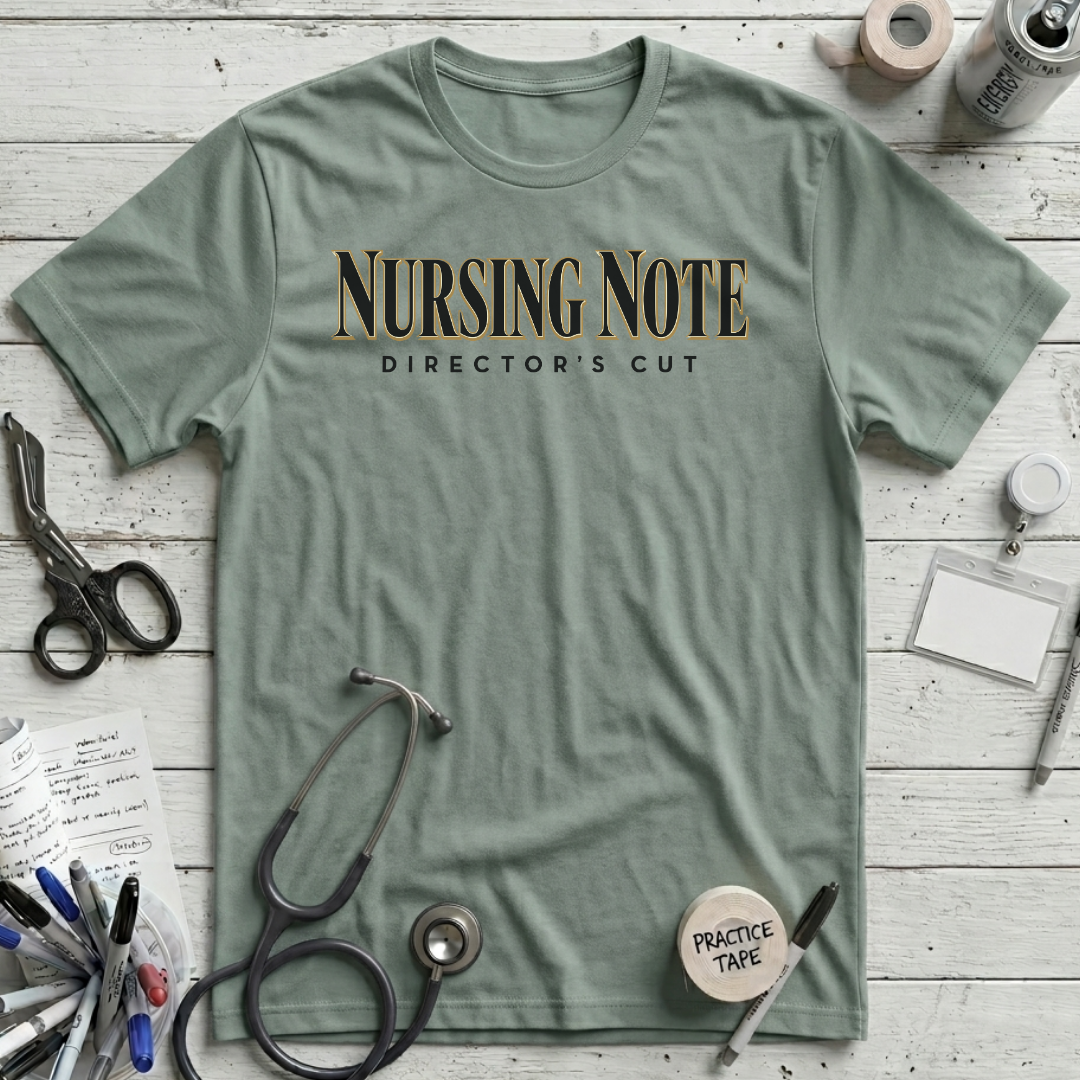 Nursing Note T-Shirt - Dusty Blue