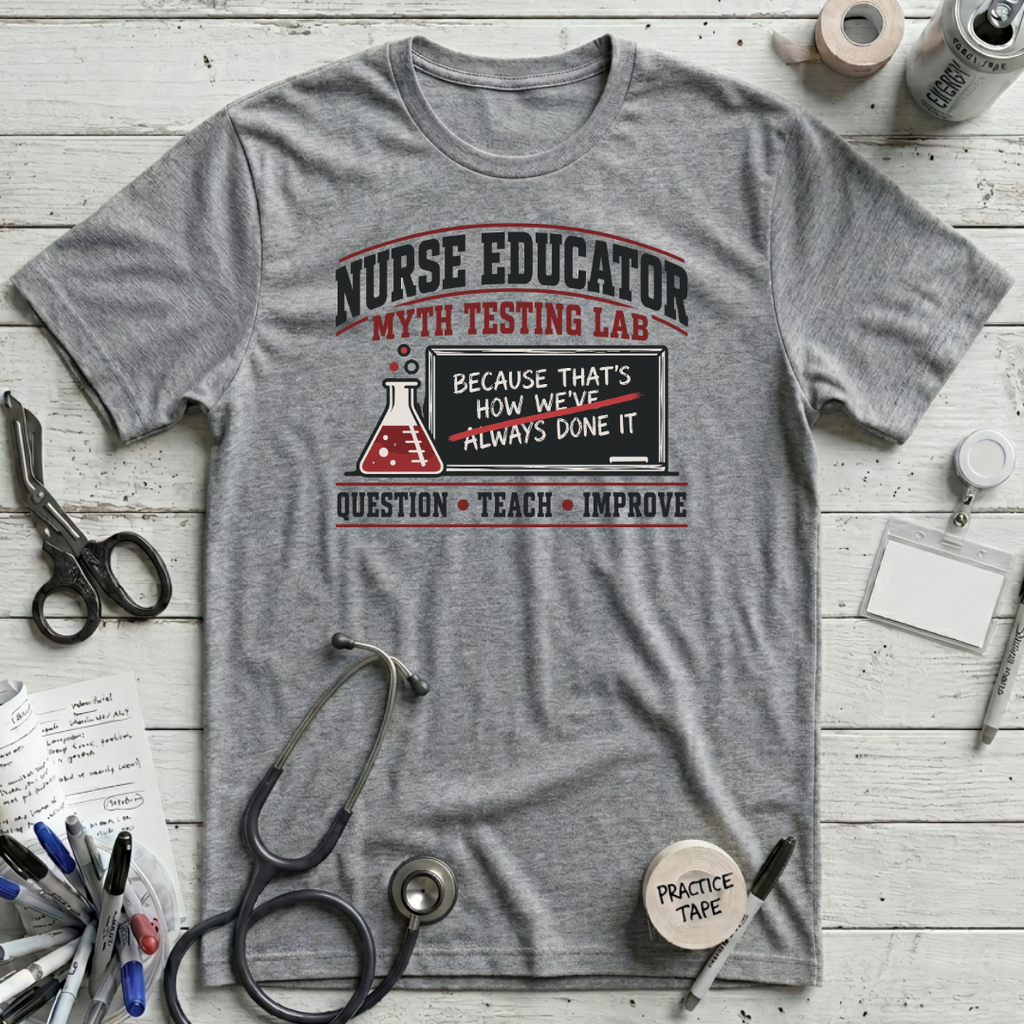 Educator Myth Testing T-Shirt - Athletic Heather