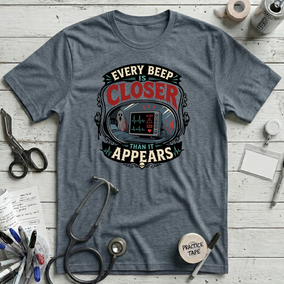 Every Beep Closer T-Shirt - Heather Slate