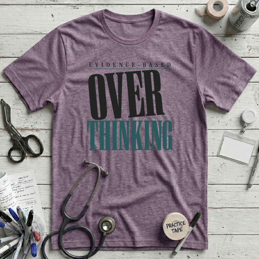 Evidence-Based Overthinking T-Shirt - Heather Purple