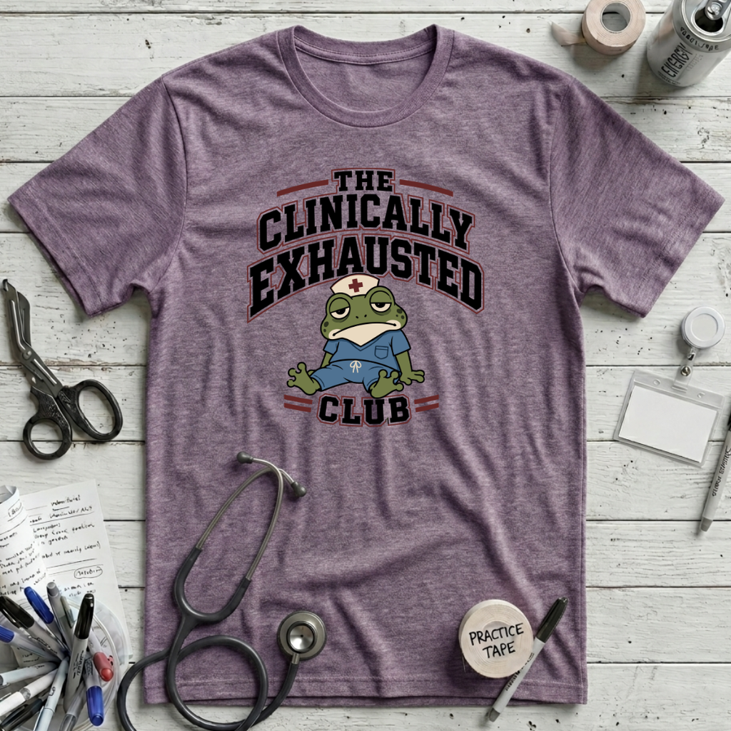 Exhausted Club T-Shirt - Heather Purple