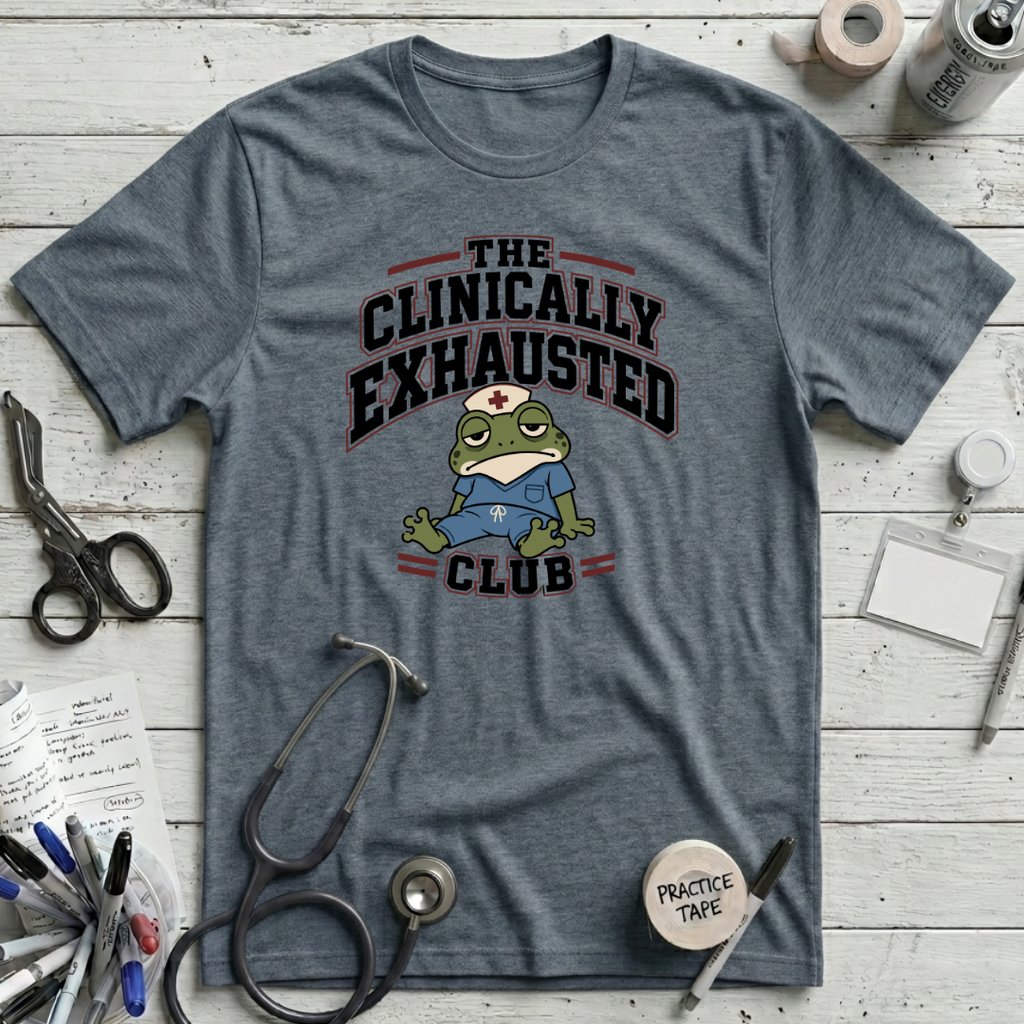Exhausted Club T-Shirt - Heather Slate