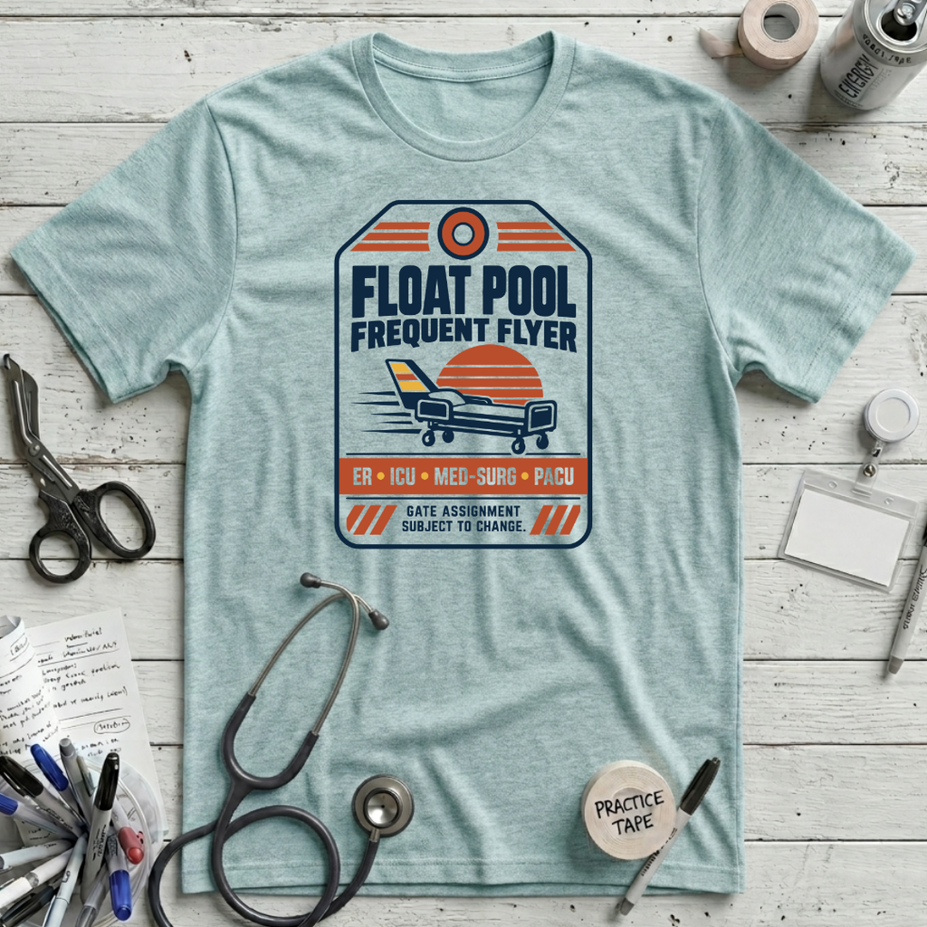 Frequent Flyer T-Shirt - Heather Ice Blue