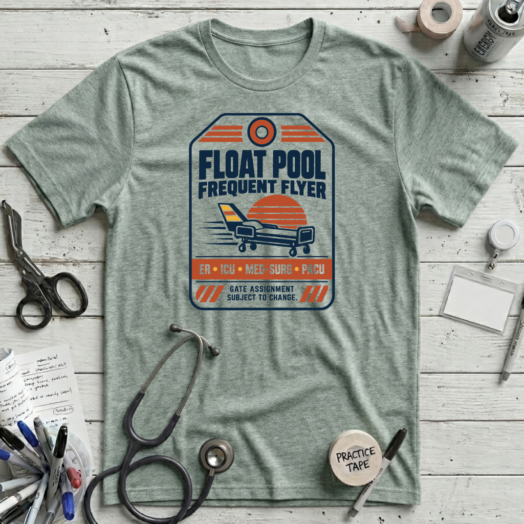Frequent Flyer T-Shirt - Heather Prism Dusty Blue
