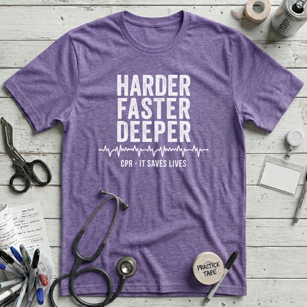Harder Faster Deeper T-Shirt - Heather Team Purple