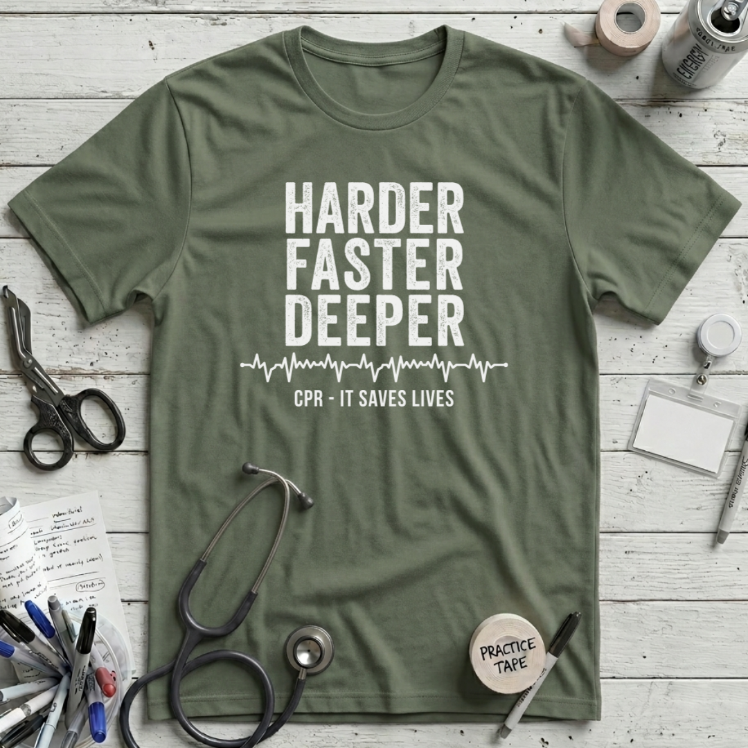 Harder Faster Deeper T-Shirt - Military Green