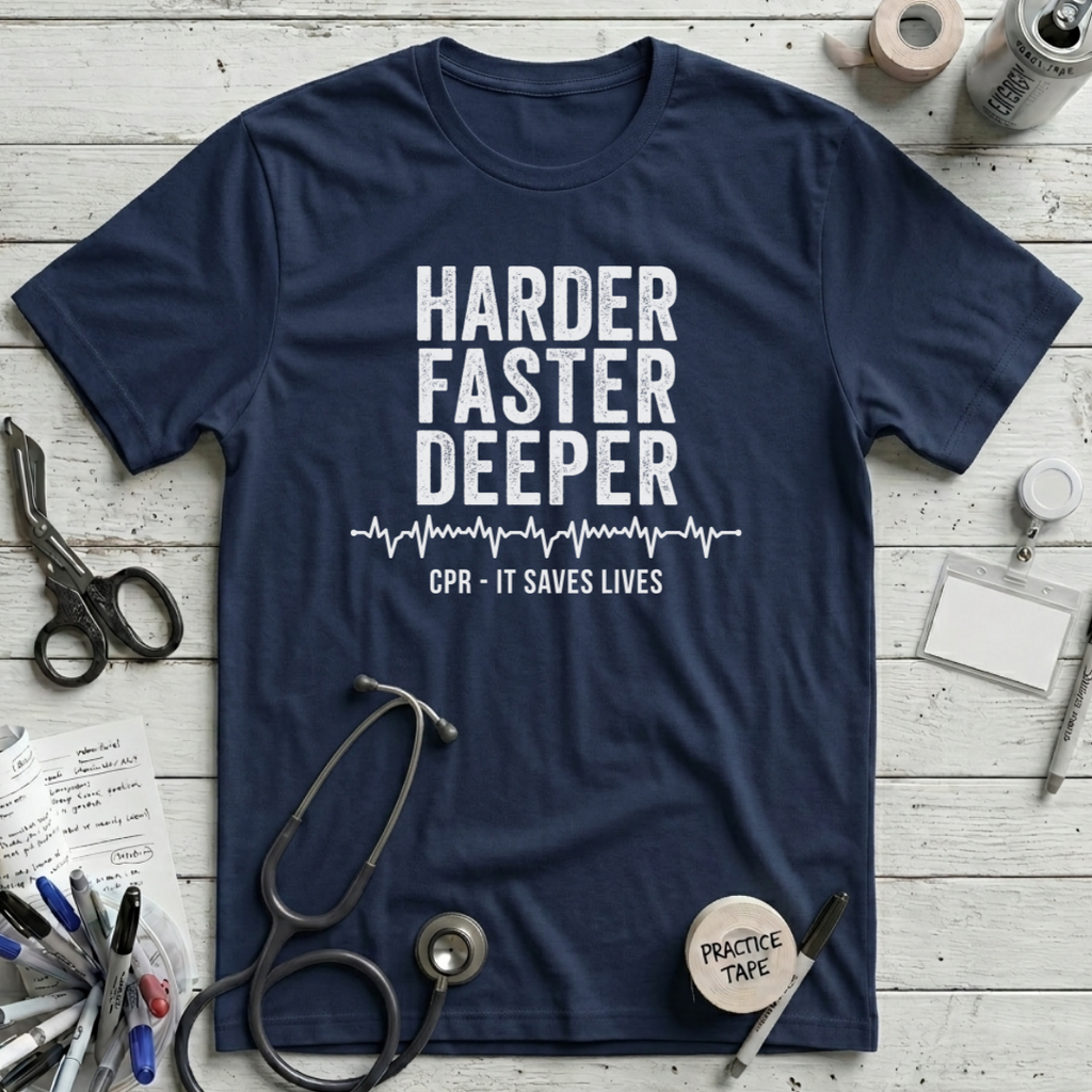 Harder Faster Deeper T-Shirt - Navy