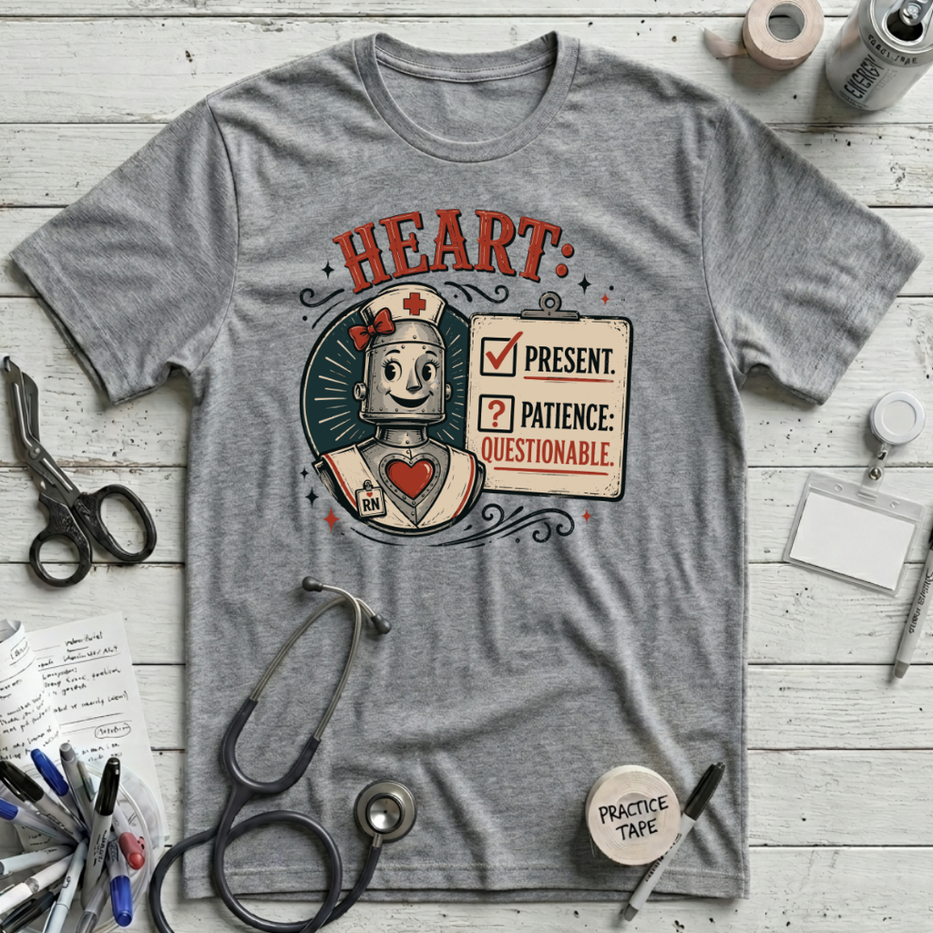 Heart Present T-Shirt - Athletic Heather