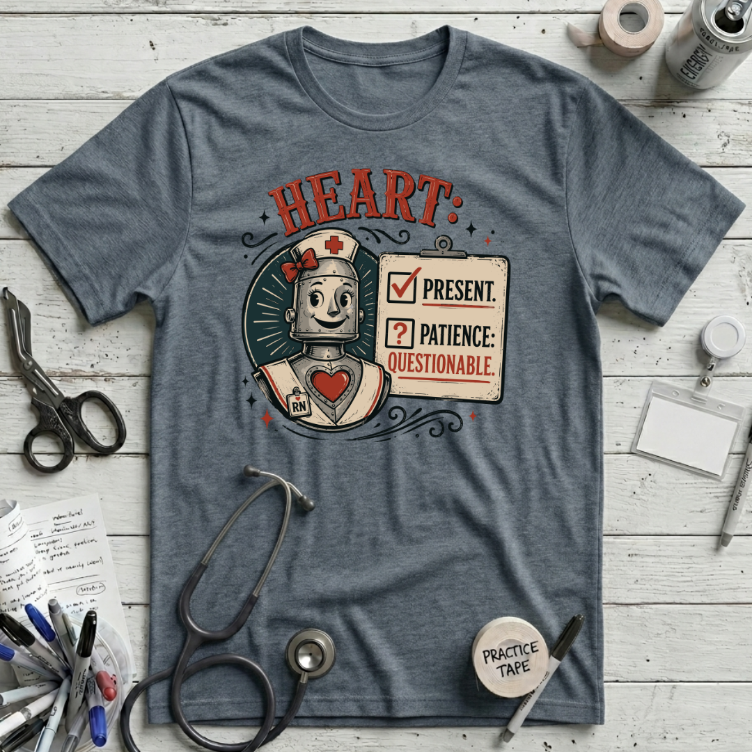 Heart Present T-Shirt - Heather Slate