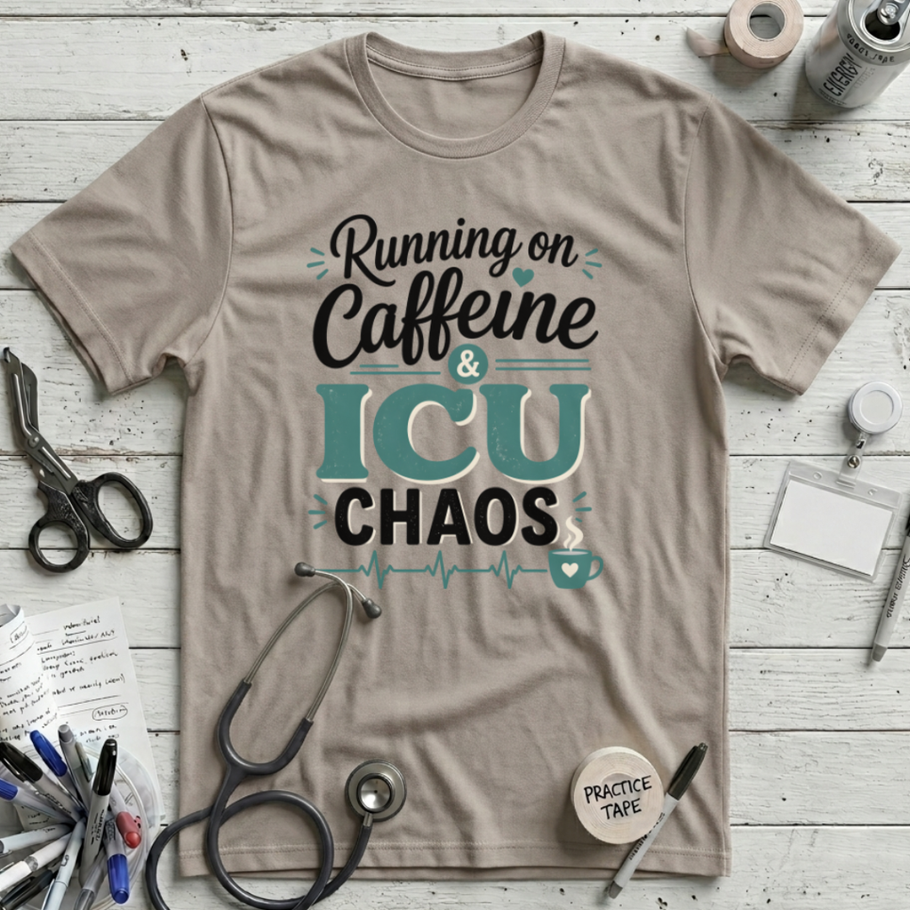 Running on Caffeine & ICU Chaos T-Shirt