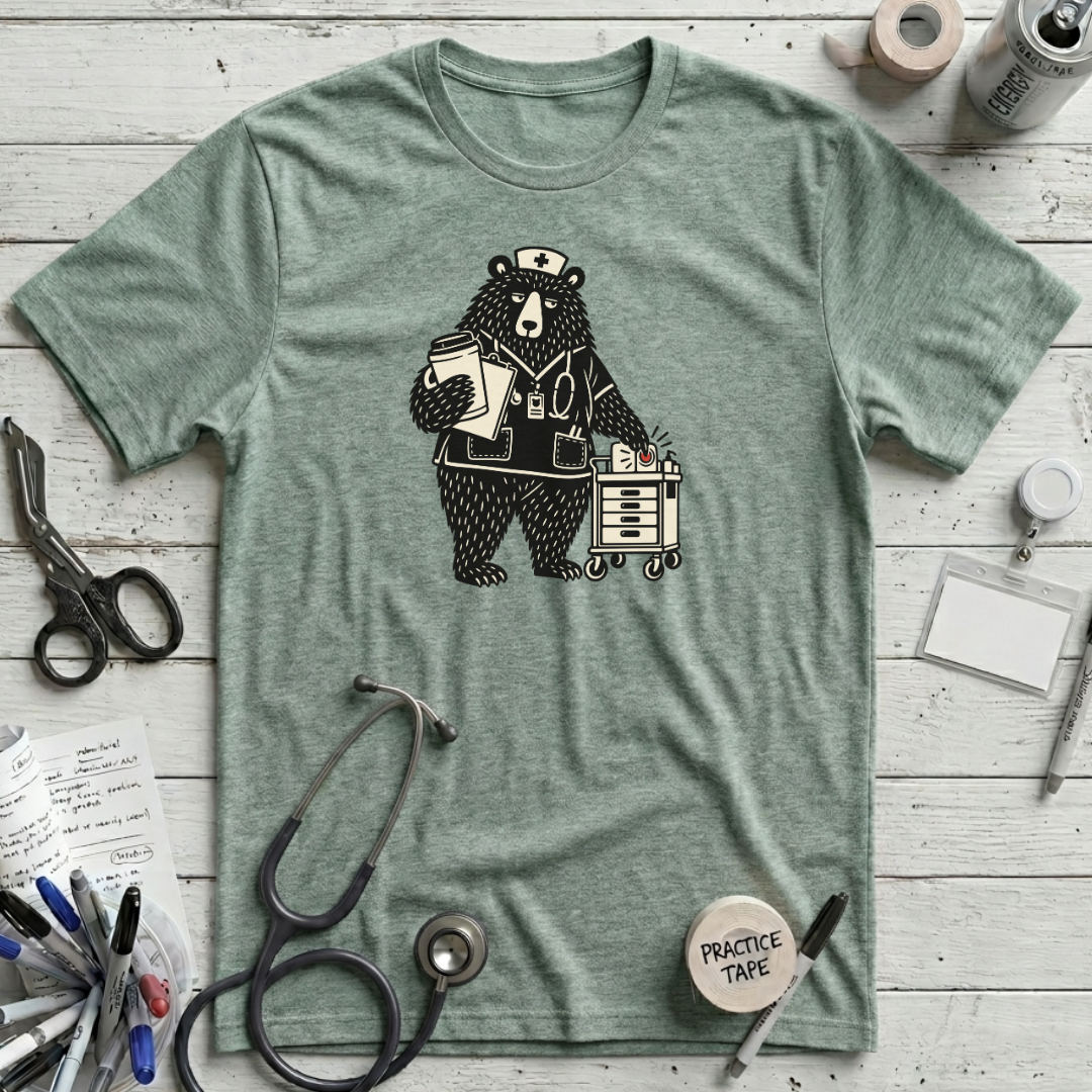 Tired Bear Nurse T-Shirt