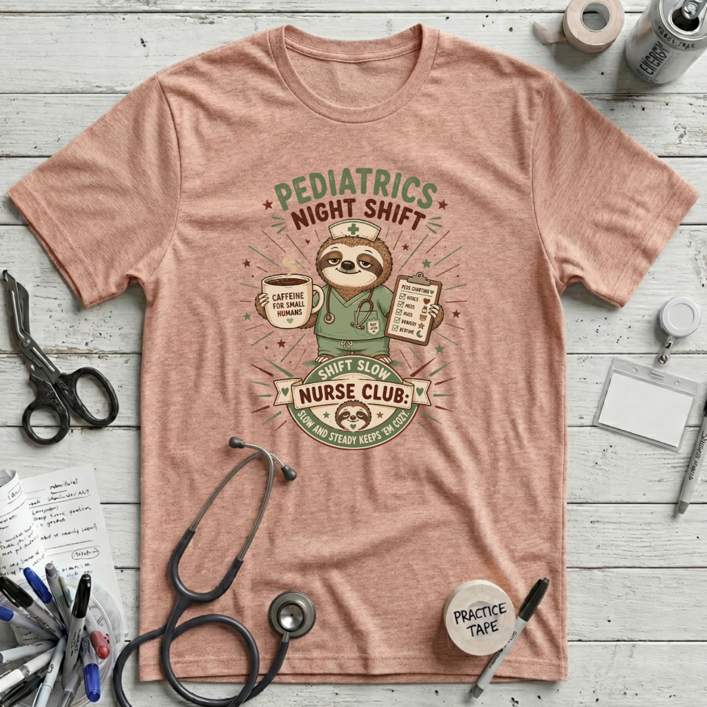 Pediatrics Night Shift Nurse Club T-Shirt