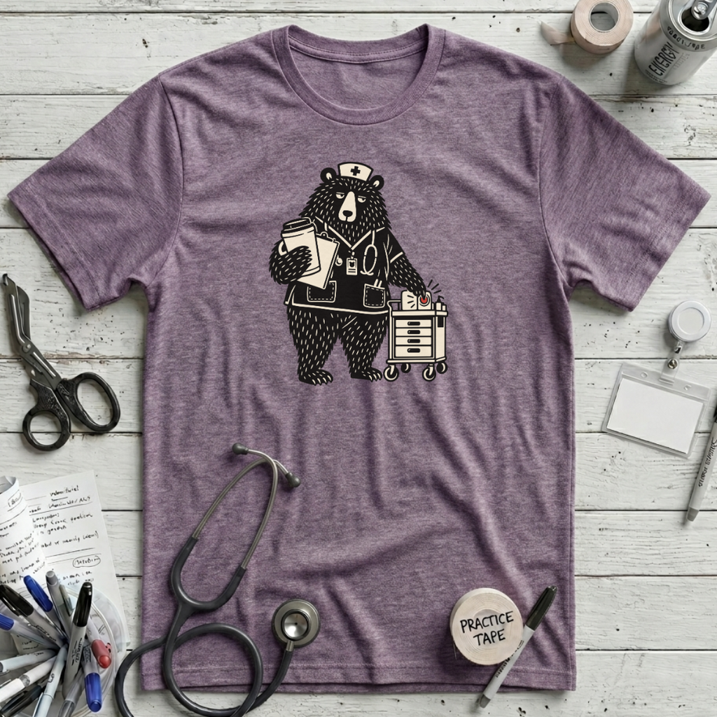 Tired Bear Nurse T-Shirt
