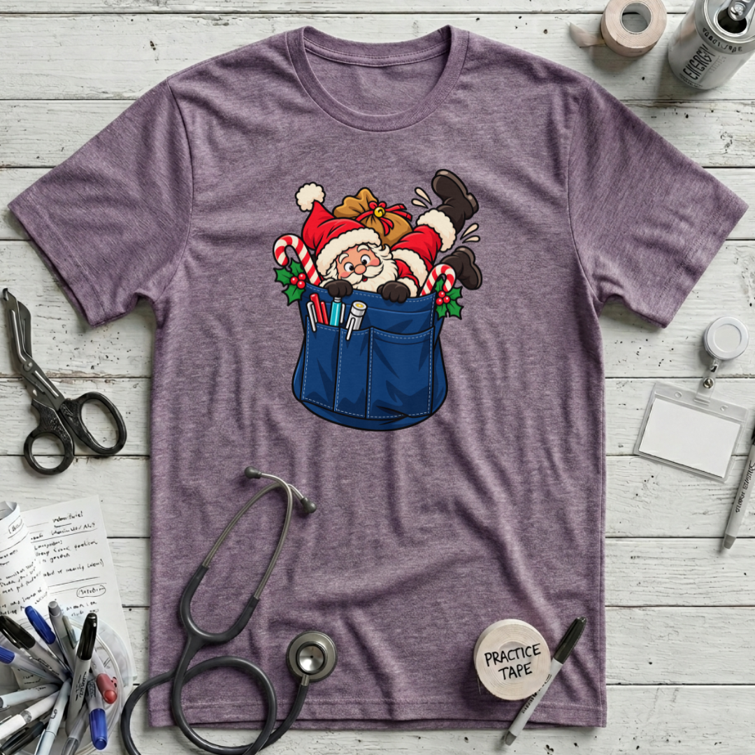 Santa in a Pocket T-Shirt