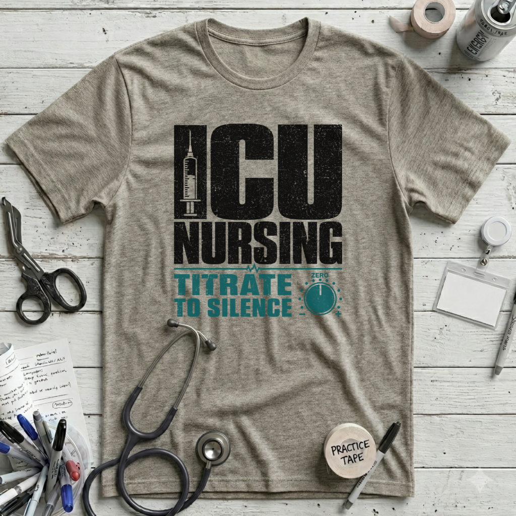 ICU Nursing Titrate to Silence T-Shirt