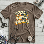 Peace Love Paralytics T-Shirt - Heather Brown