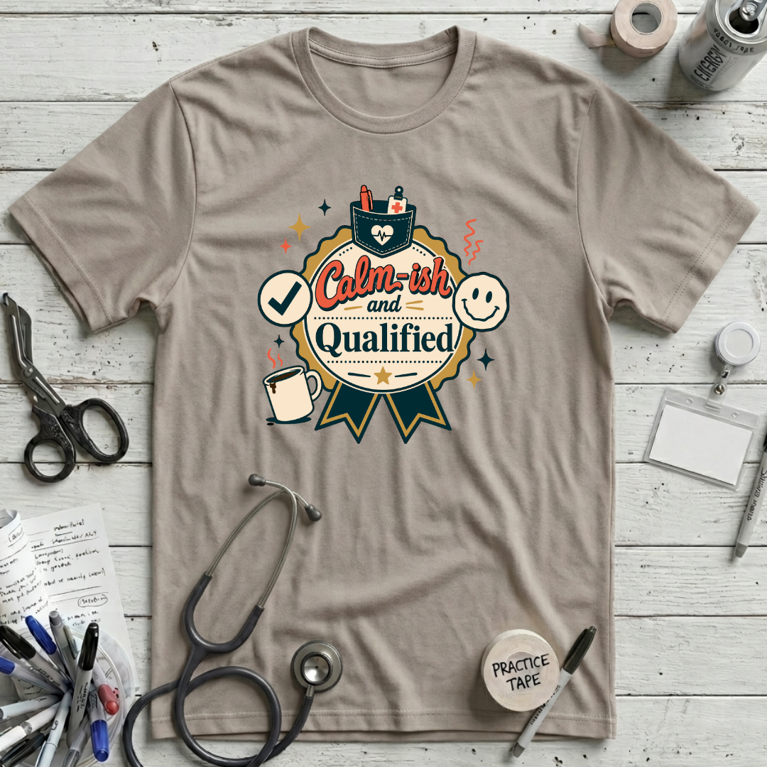 Calm-ish and Qualified T-Shirt - Heather Dust