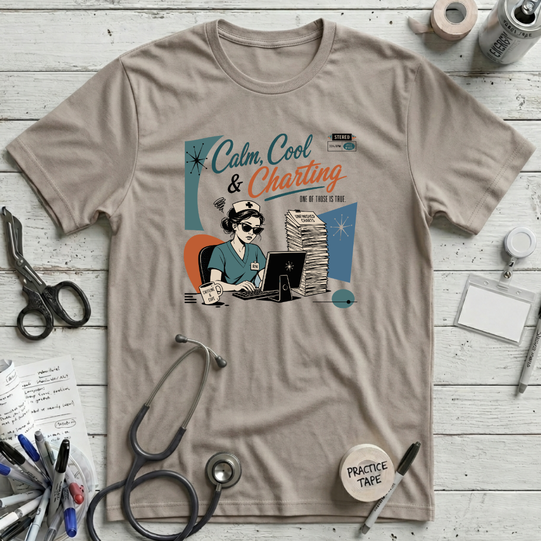 Calm Cool Charting T-Shirt - Heather Dust
