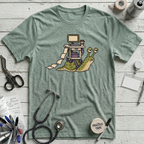 Overworked Snail T-Shirt - Heather Dusty Blue
