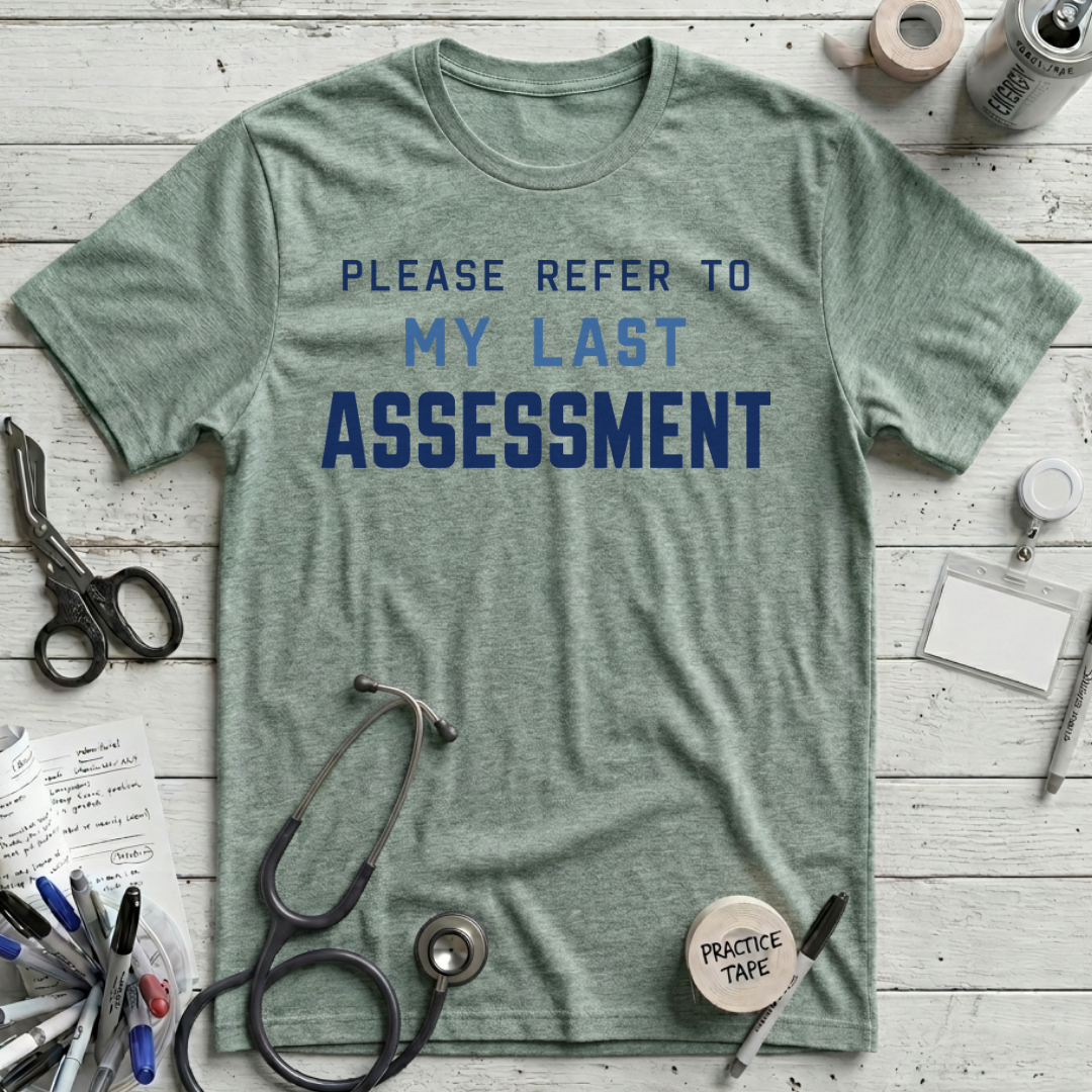 Refer to Assessment T-Shirt - Heather Dusty Blue