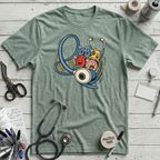 Stethoscope Roller Coaster T-Shirt - Heather Dusty Blue