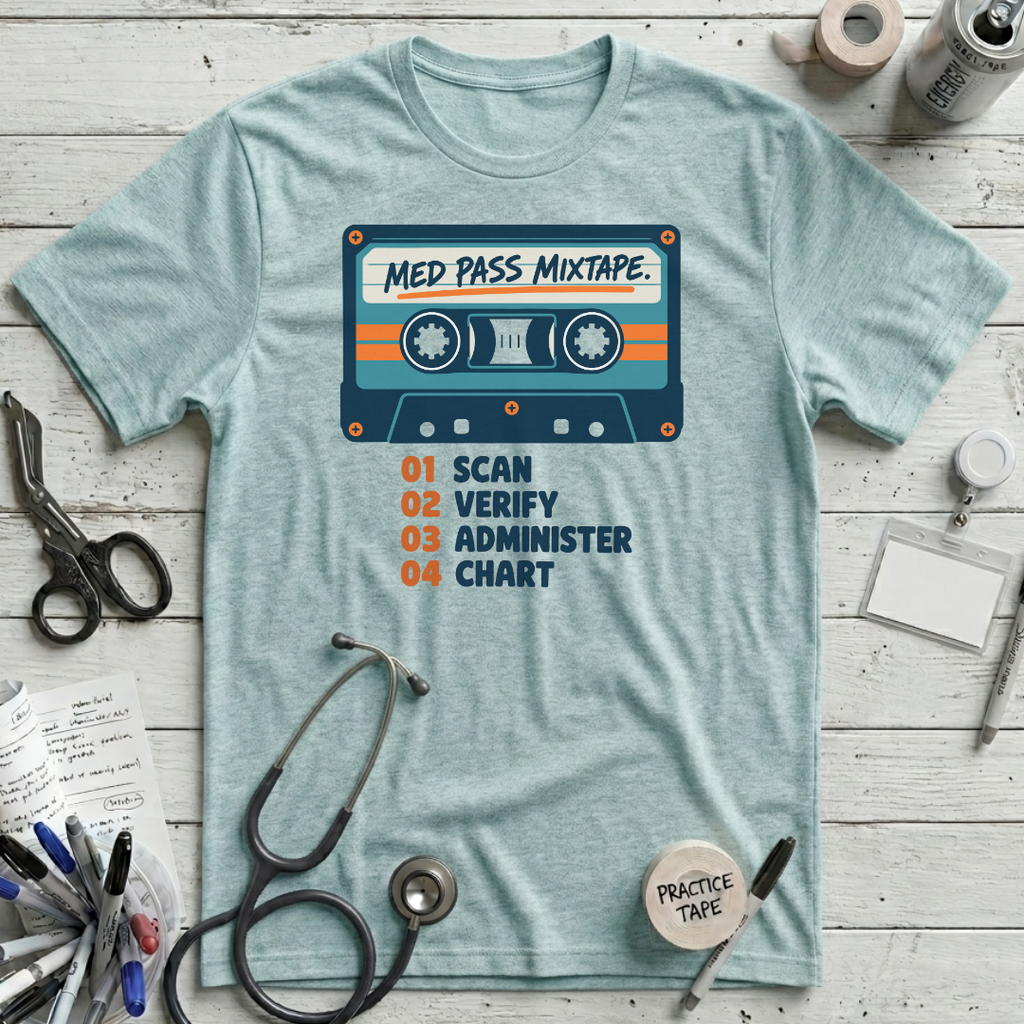Med Pass Mixtape T-Shirt - Heather Ice Blue