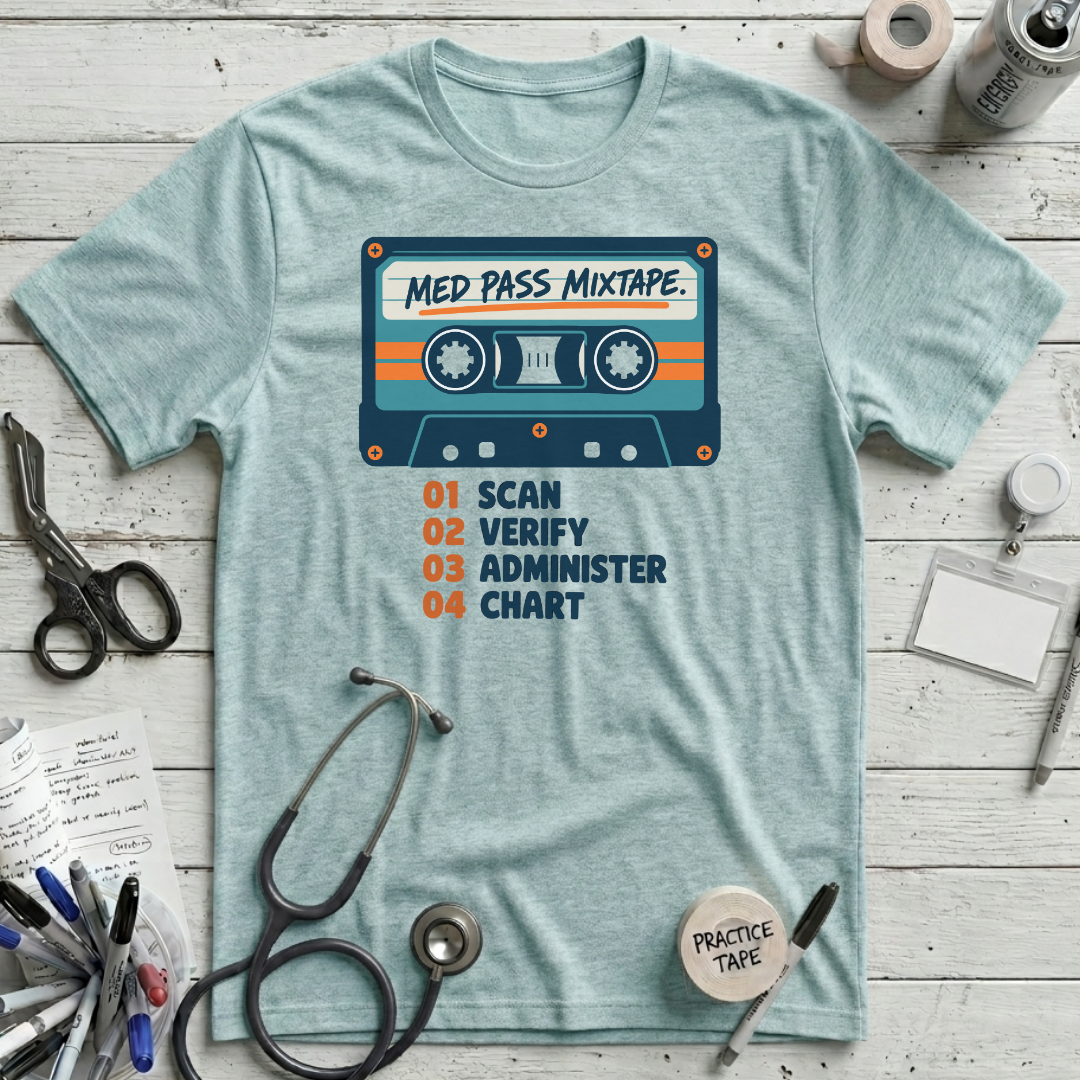 Med Pass Mixtape T-Shirt - Heather Ice Blue