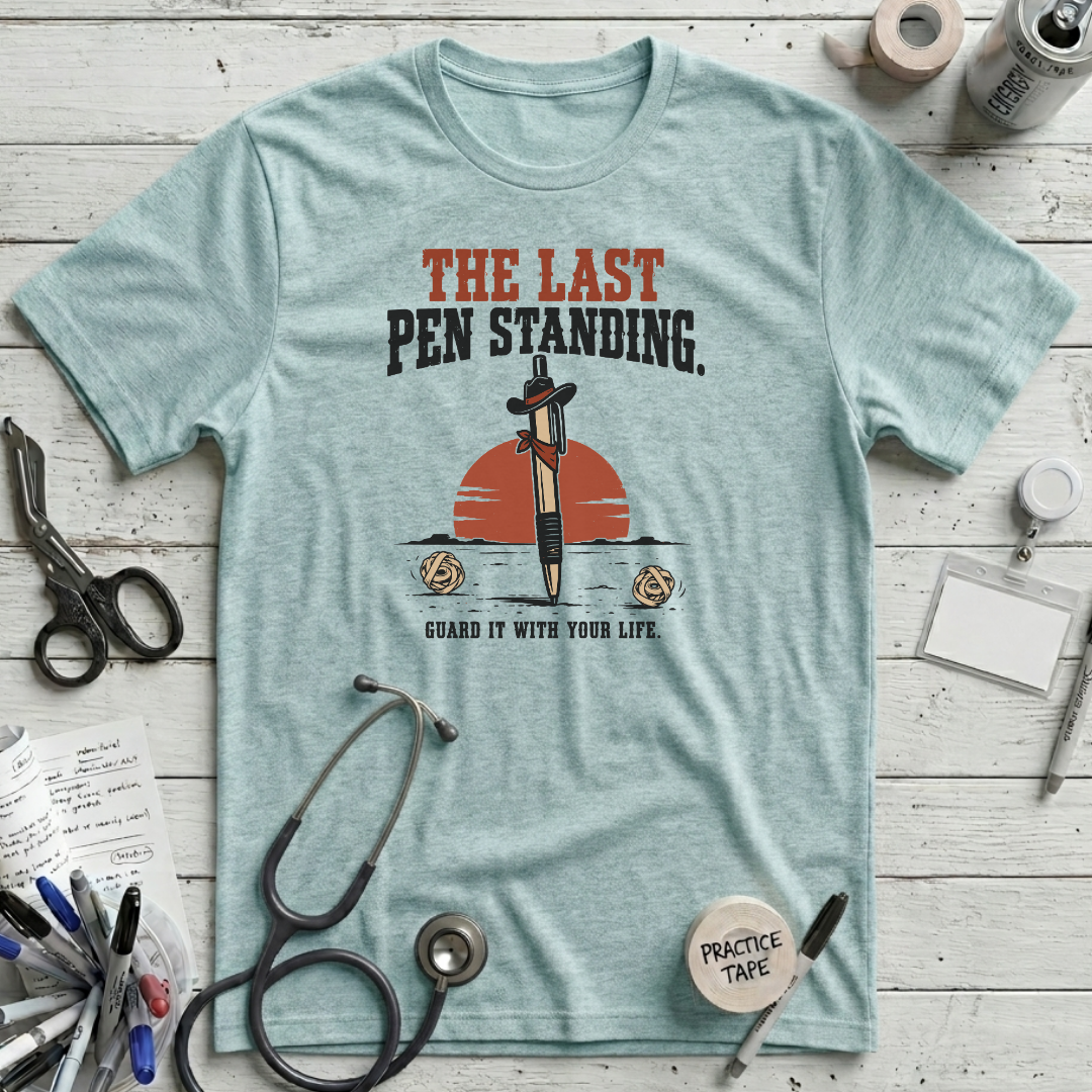 Last Pen Standing T-Shirt - Heather Ice Blue
