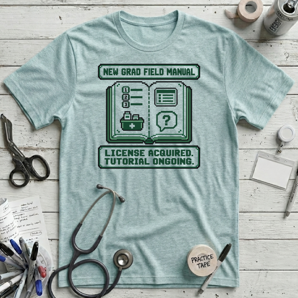 New Grad Manual T-Shirt - Heather Ice Blue