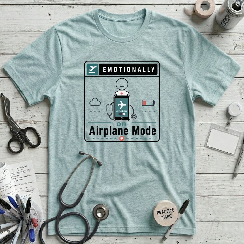 Airplane Mode T-Shirt - Heather Ice Blue
