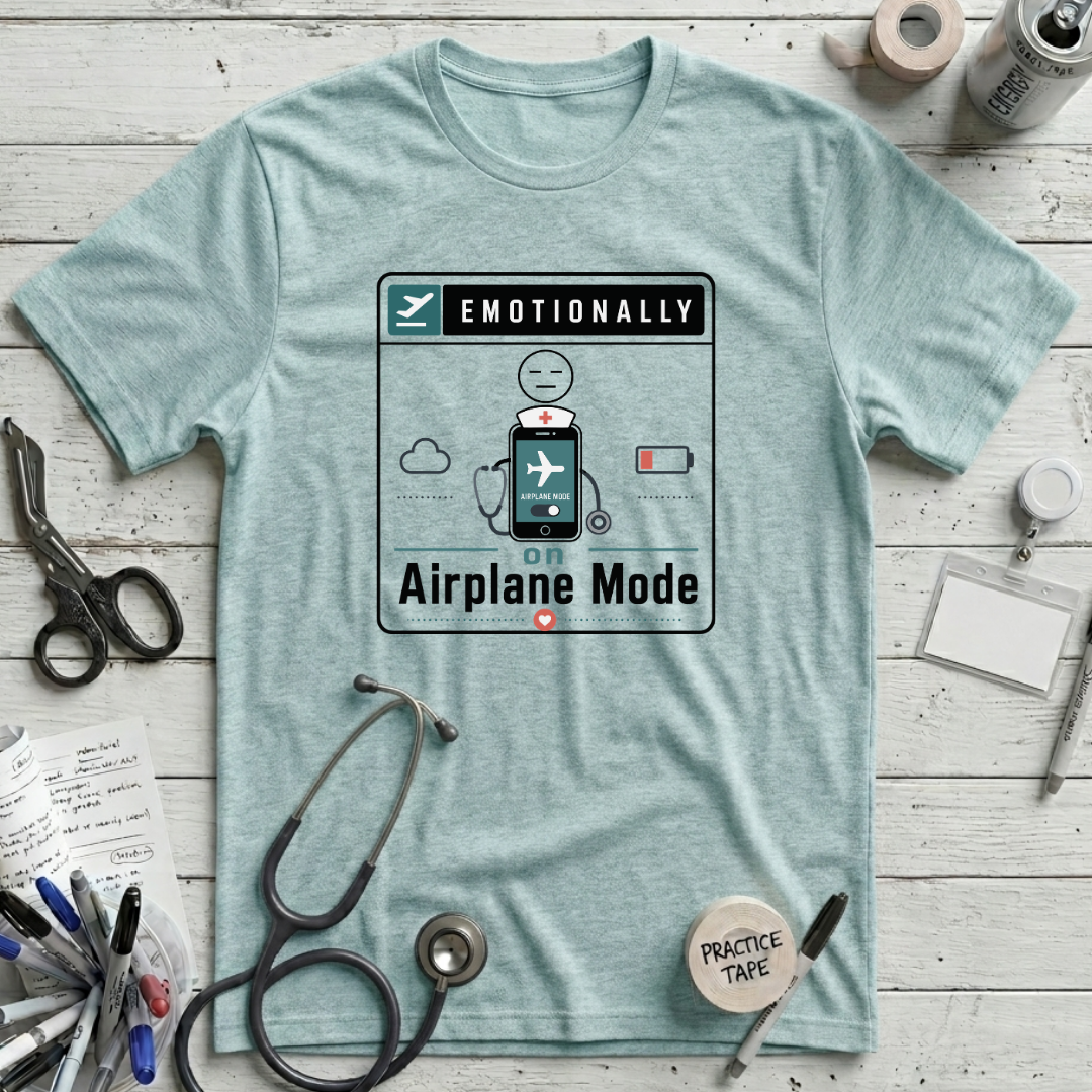Airplane Mode T-Shirt - Heather Ice Blue